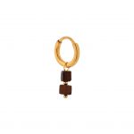 Burgundy cube hoop gold | Label Kiki