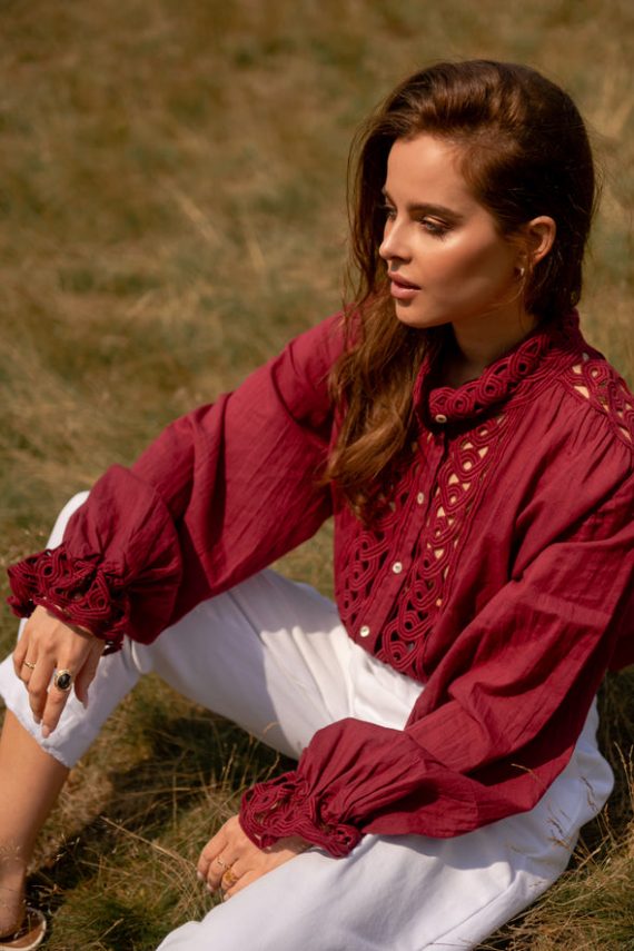 Jaimy blouse bordeaux | Amaya Amsterdam
