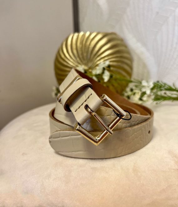 Croco belt beige | Elvy