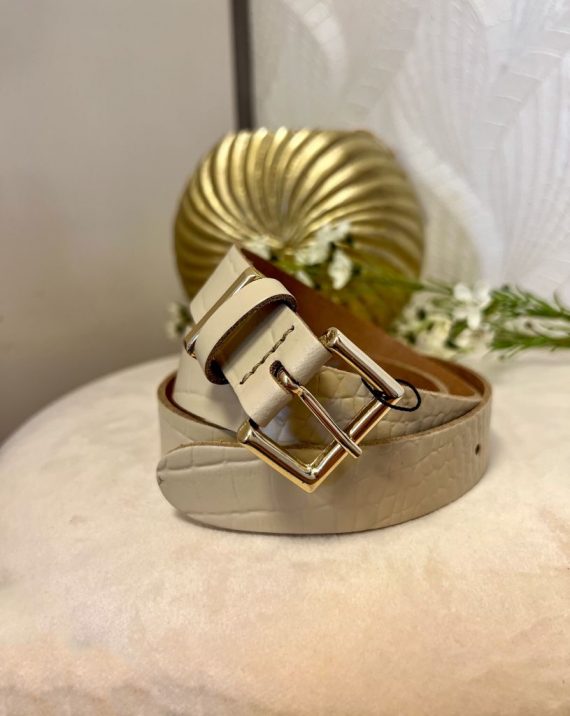 Croco belt beige | Elvy