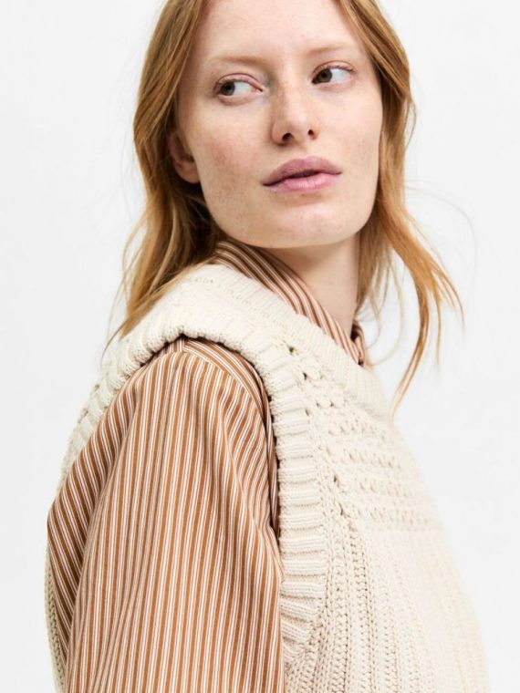 Chunky gebreid gilet | Selected