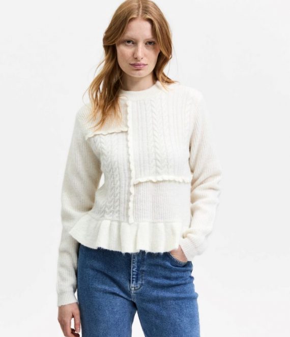 Cropped o-nek trui Selected Femme