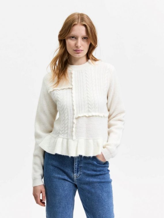Cropped o-nek trui Selected Femme