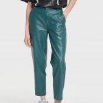 Faux croco mom pants petrol | Alix the label