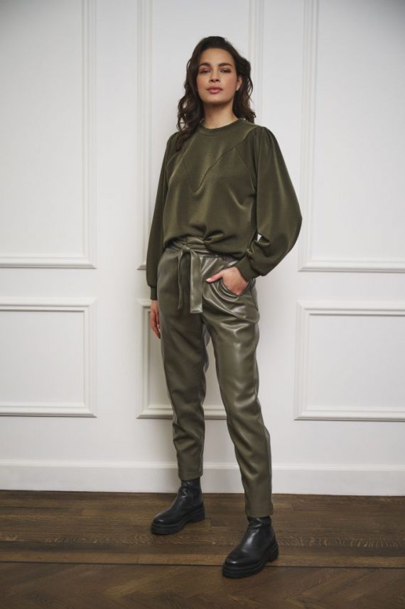 Trouser paperbag pu groen Esqualo