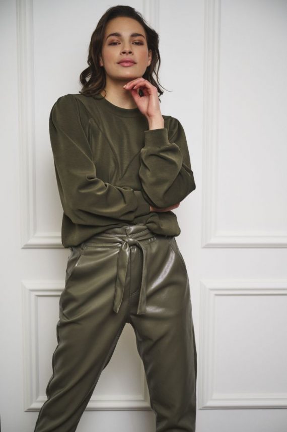 Trouser paperbag pu groen Esqualo