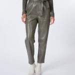 Trouser paperbag pu groen | Esqualo