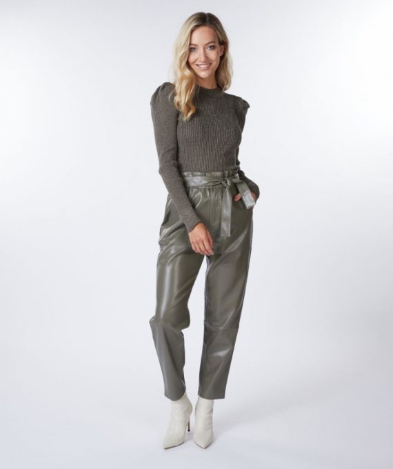 Trouser paperbag pu groen Esqualo