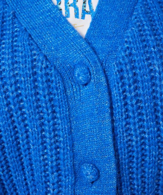 Cardigan chunky knit lurex blue Esqualo