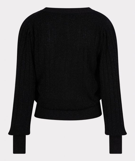 Cardigan puff sleeve lurex black Esqualo