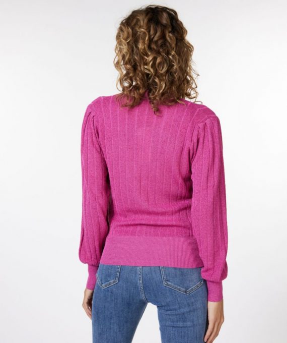 Cardigan puff sleeve lurex pink Esqualo