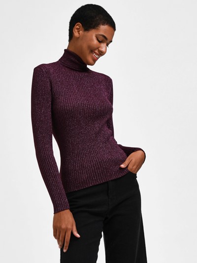 Coltrui Lurex Paars | Selected Femme