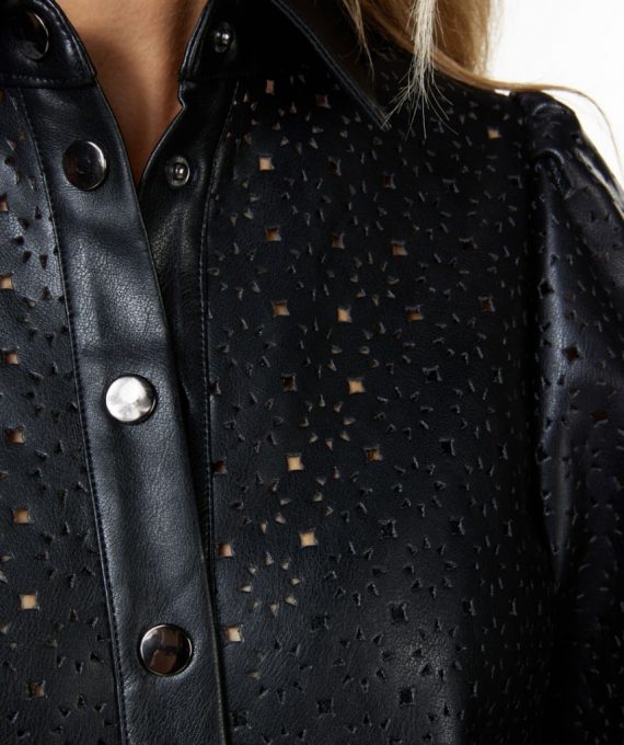 Blouse perforated PU | Esqualo