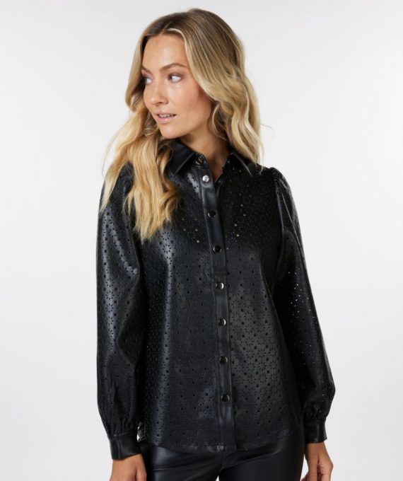 Blouse perforated PU | Esqualo