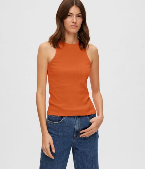 Tank top oranje | Selected Femme