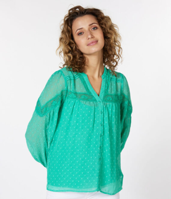 Blouse smocked plumetis | Esqualo
