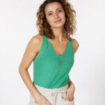 Camisole lurex groen | Esqualo