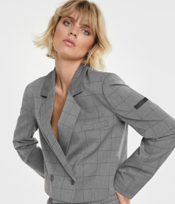 Cropped check blazer | Alix the label