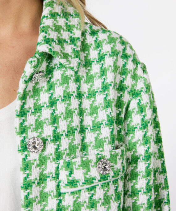 Jacket houndstooth groen | Esqualo