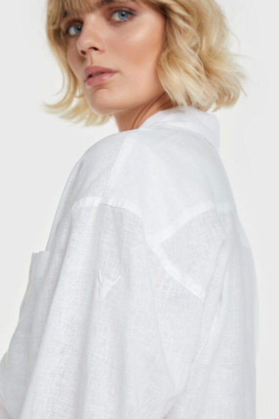 Linen lyocell blouse white Alix the label