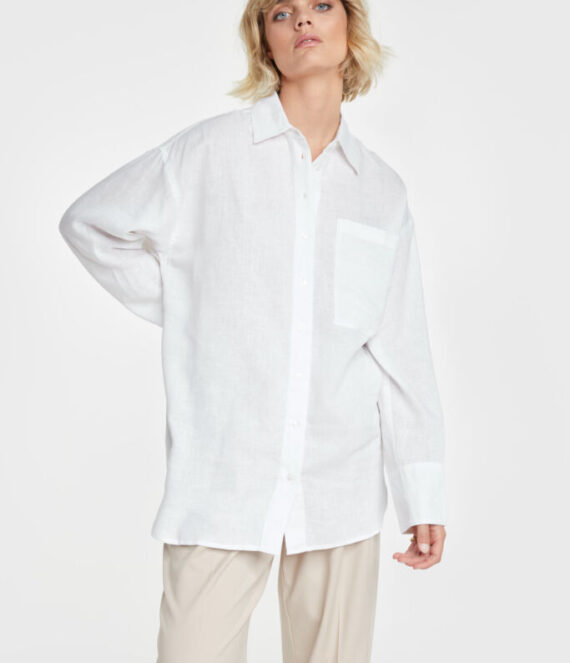 Linen lyocell blouse white Alix the label
