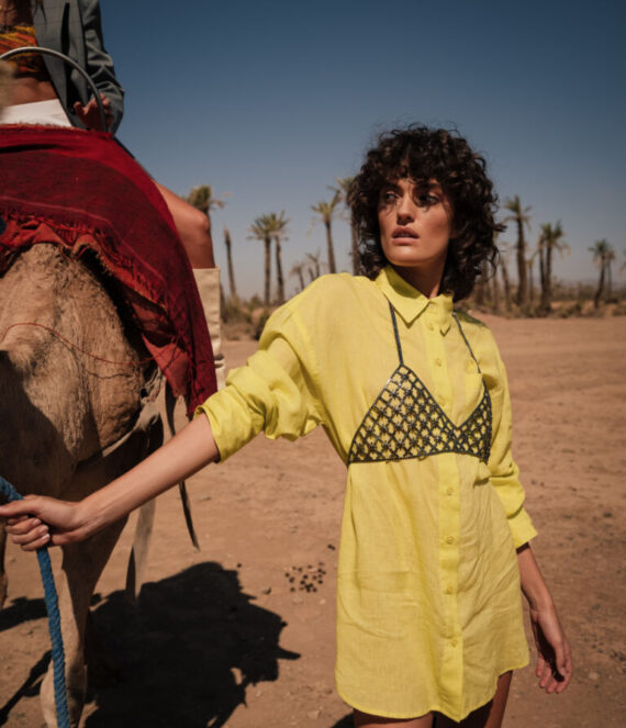 Linen lyocell blouse yellow Alix the label