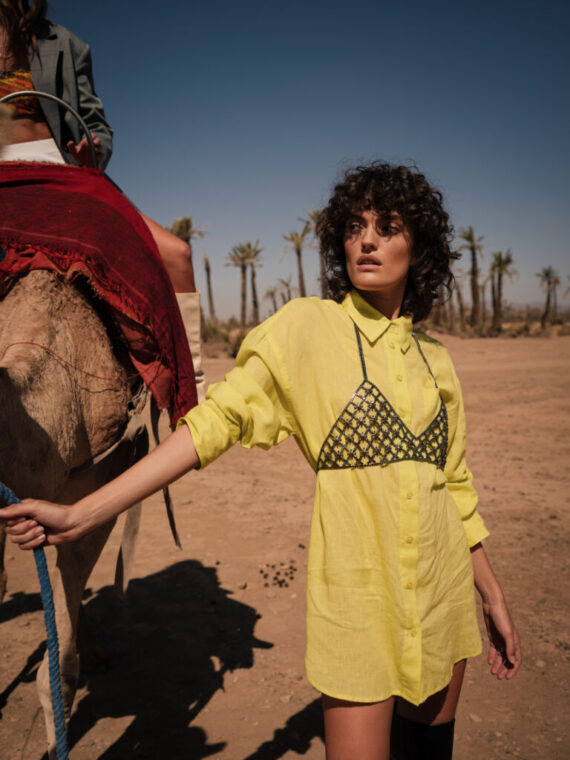 Linen lyocell blouse yellow Alix the label