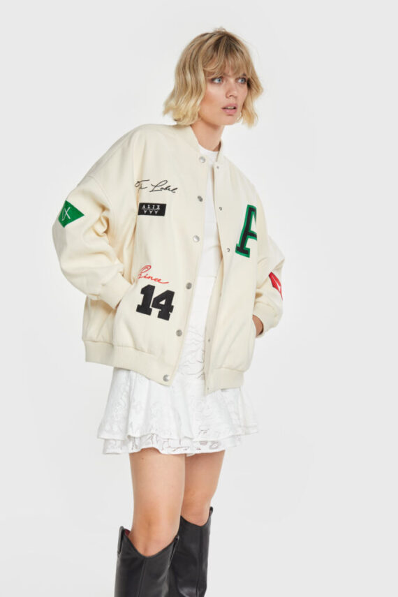 Patched bomber jacket | Alix the label