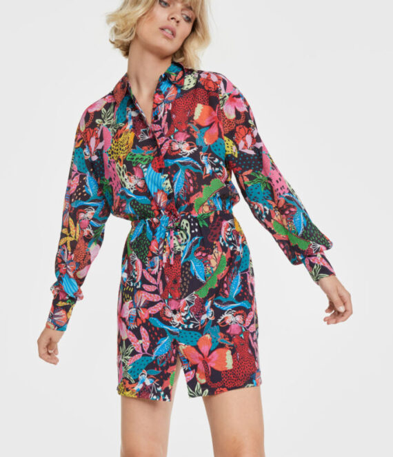 Wild print crinkle dress | Alix the label