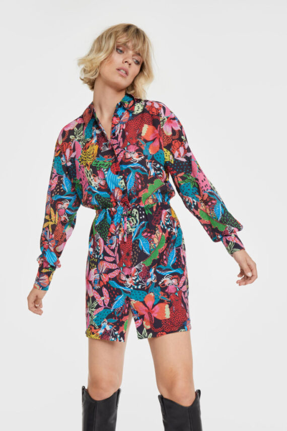 Wild print crinkle dress | Alix the label