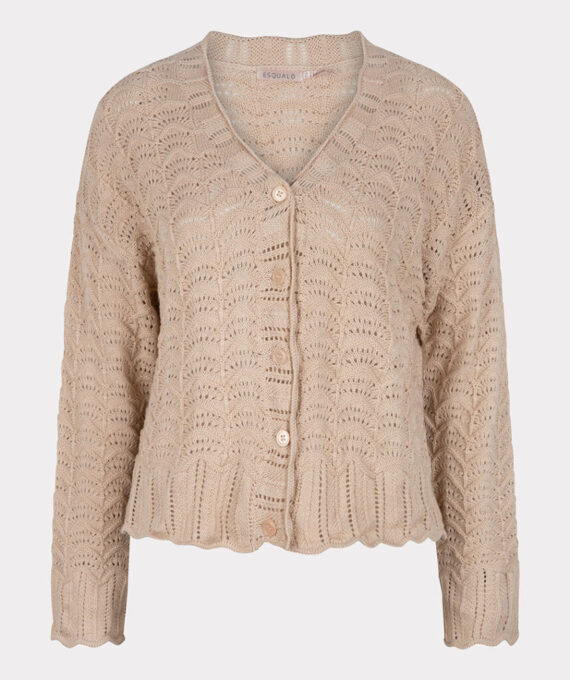 Cardigan scalloped lightsand | Esqualo
