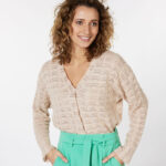 Cardigan scalloped lightsand | Esqualo