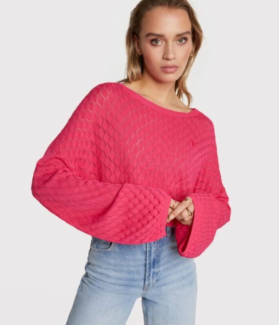 Ajour jumper pink Alix the label