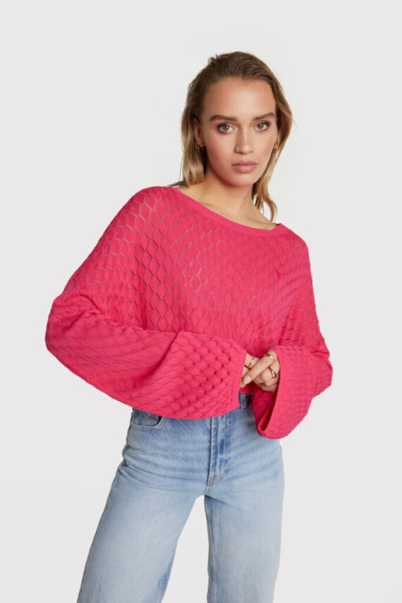 Ajour jumper pink | Alix the label
