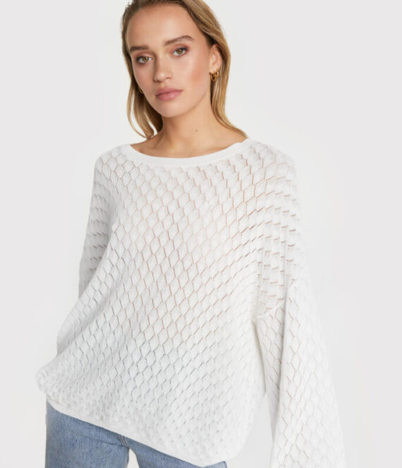 Ajour jumper white Alix the label