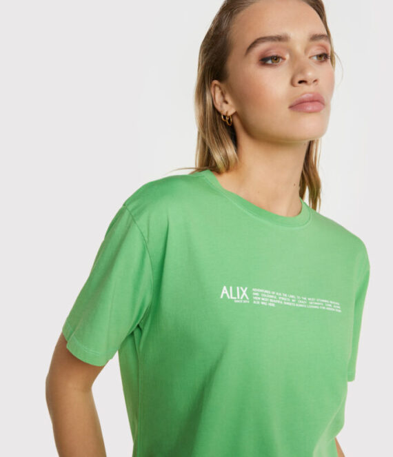 Alix text t-shirt green | Alix the label