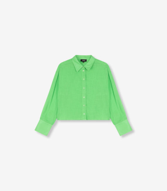 Linen look blouse green | Alix the label