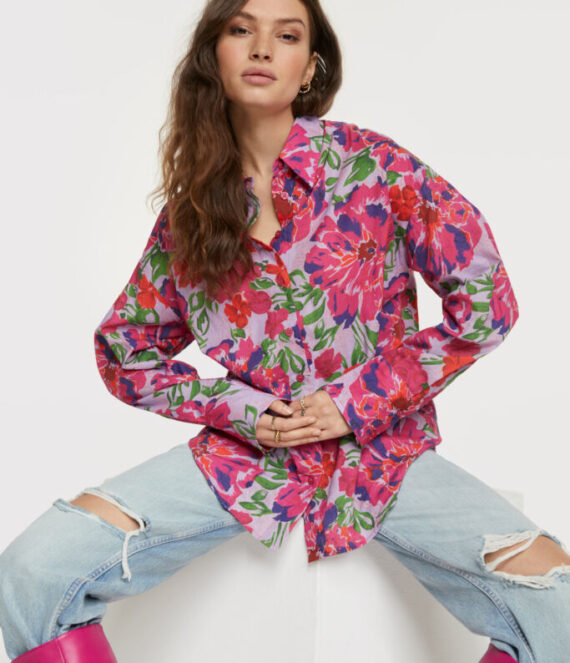 Painted flower broderie blouse | Alix the label