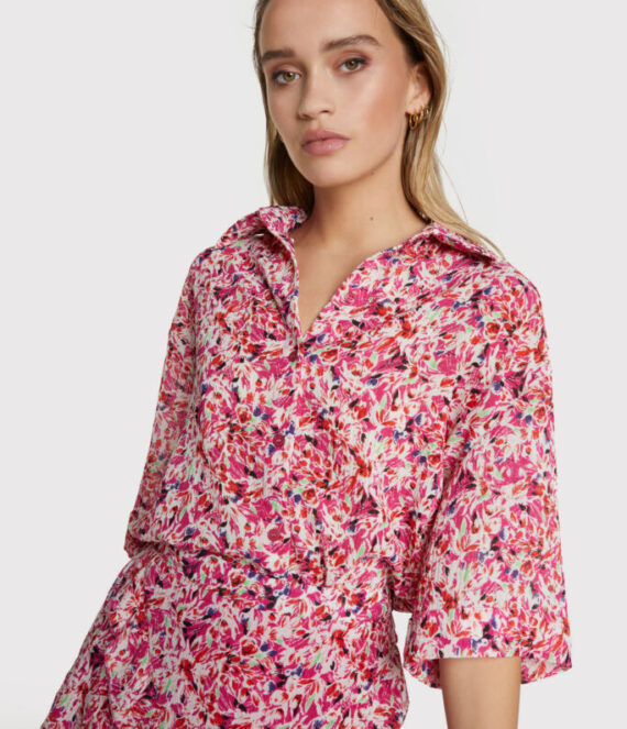 Small flower short sleeve blouse | Alix the label