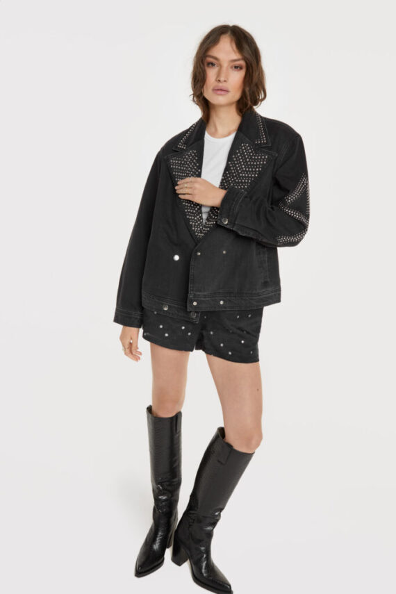 Denim studs jacket | Alix the label