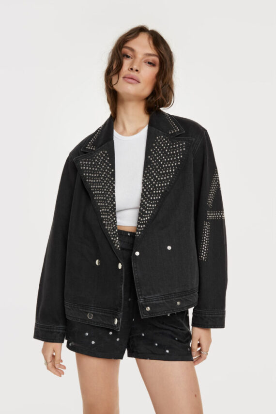 Denim studs jacket | Alix the label