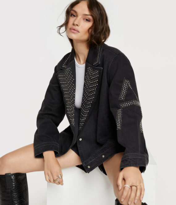 Denim studs jacket | Alix the label