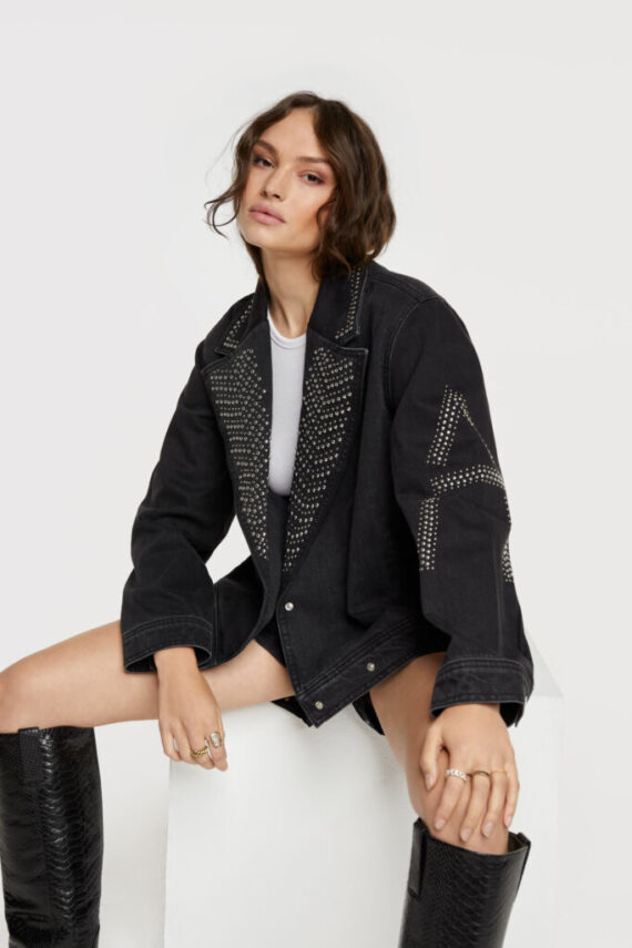 Denim studs jacket | Alix the label