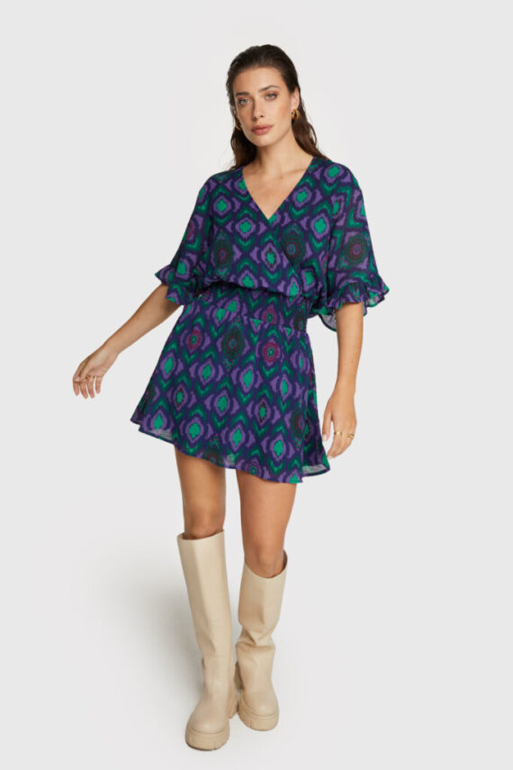 Ikat fake wrap dress | Alix the label