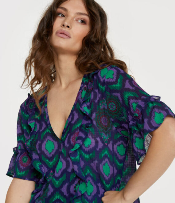 Ikat ruffle top | Alix the label