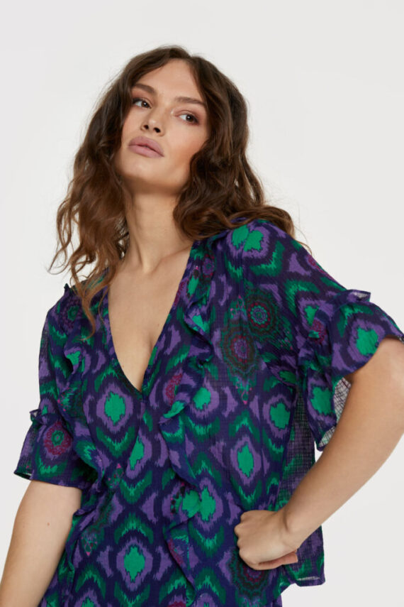 Ikat ruffle top | Alix the label