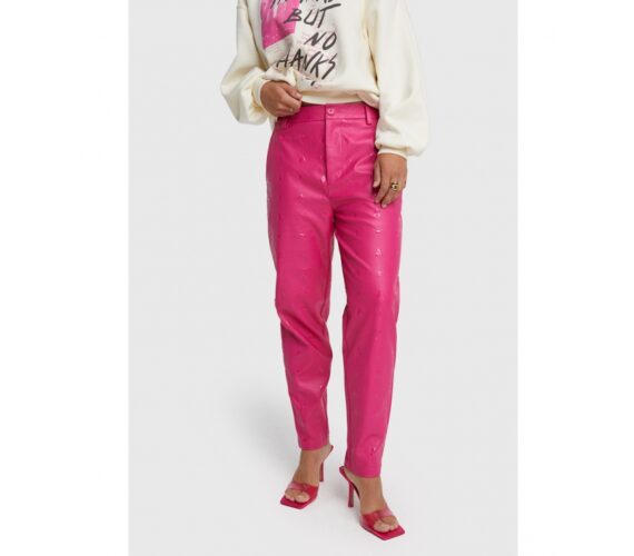 Logo faux leather pants pink | Alix the label