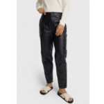 Logo faux leather pants black | Alix the label