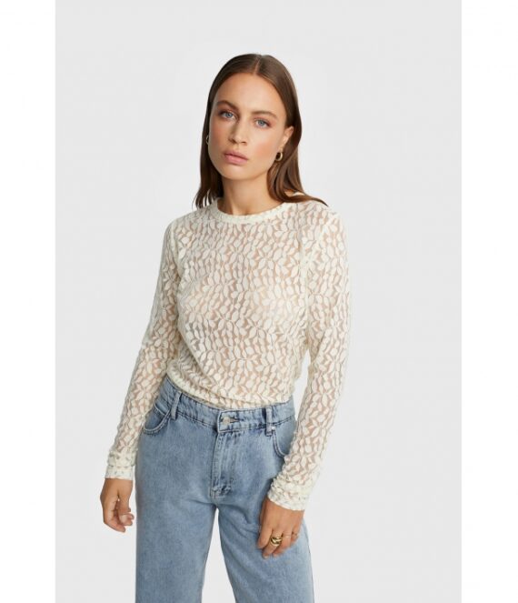 Fitted lace top cream | Alix the label