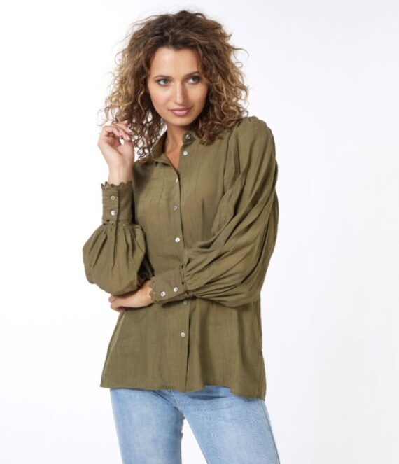 Blouse puff green | Esqualo